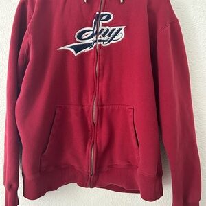 Vintage Y2K Spy Optic Men Size Medium Full Zip Hoodie Red Sweatshirt